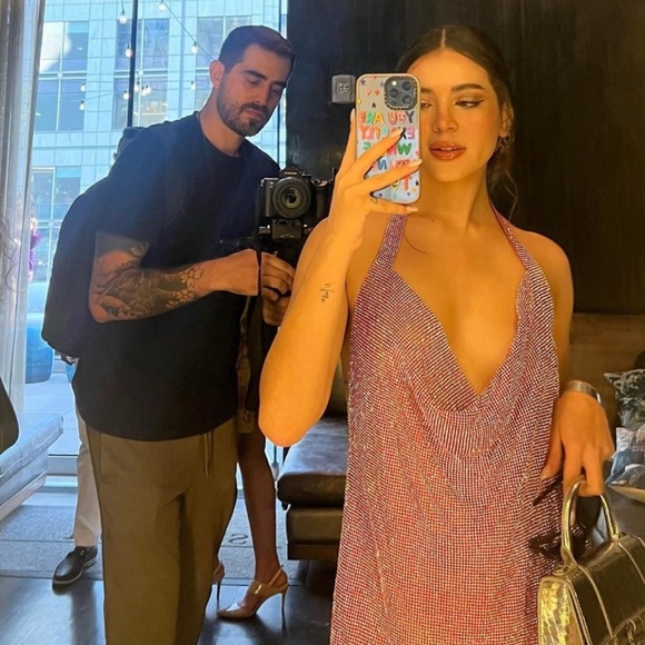 NWT Zara Shiny Halter Mini Dress - Picture 5 of 11